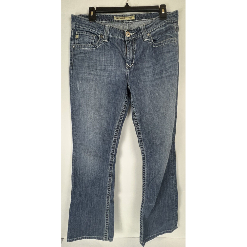 Big Star size 30L Hazel curvy fit distressed medium wash blue jeans women's